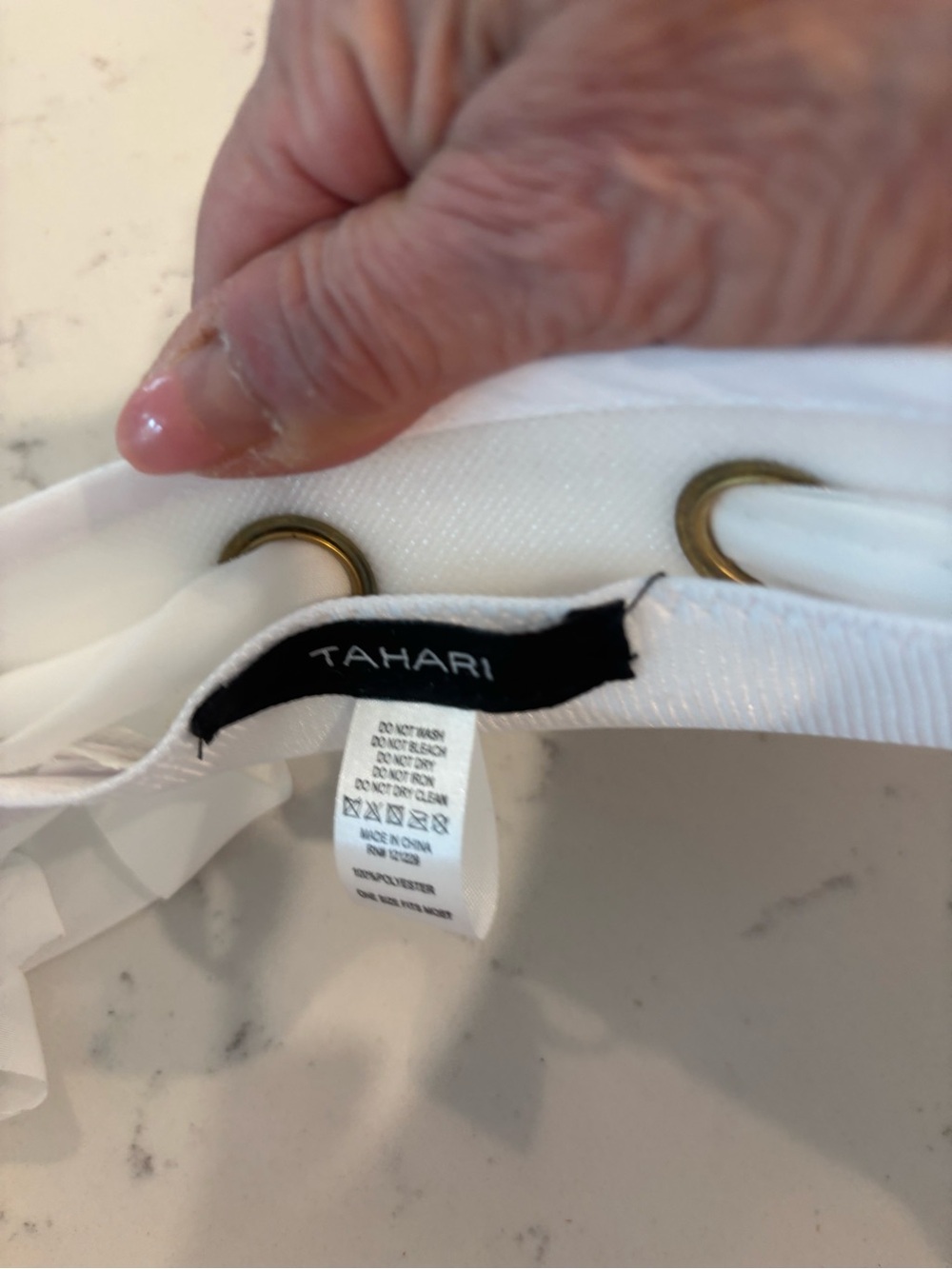Tahari White Women's Sun Visor with Gold Accents - Picture 3 of 3